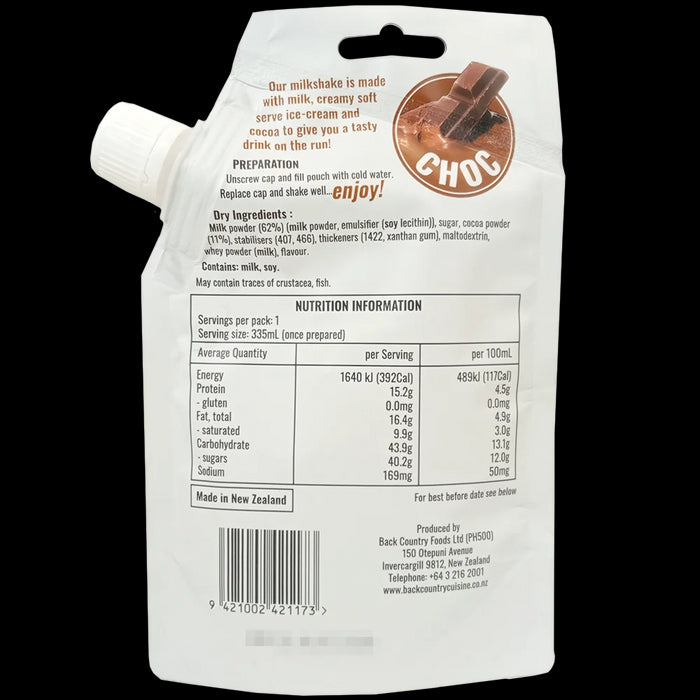 Back Country Cuisine - Choclate Milkshake - Back Country - MRE