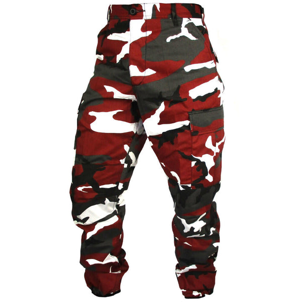 Red camouflage joggers sale